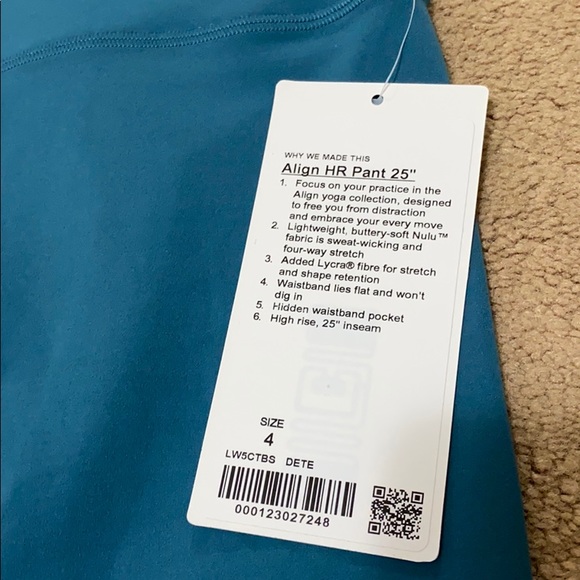 ❌ Sold ❌ Lululemon Desert Teal Align Leggings 25” - Picture 4 of 8